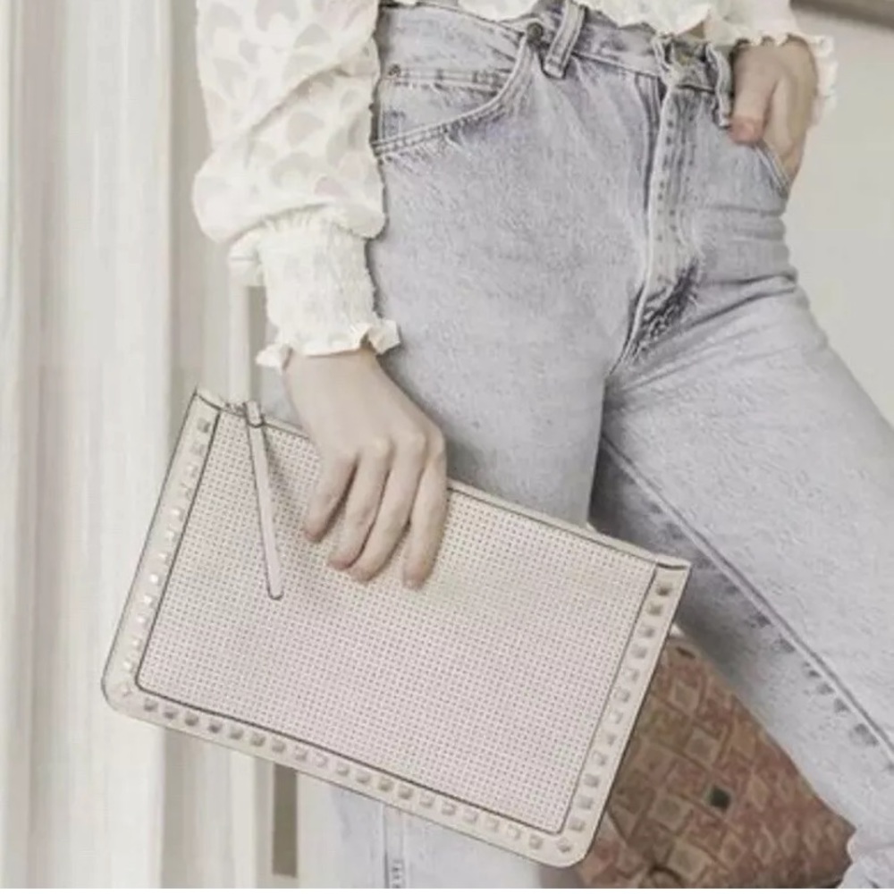 Summer & Rose Tan Studded Clutch